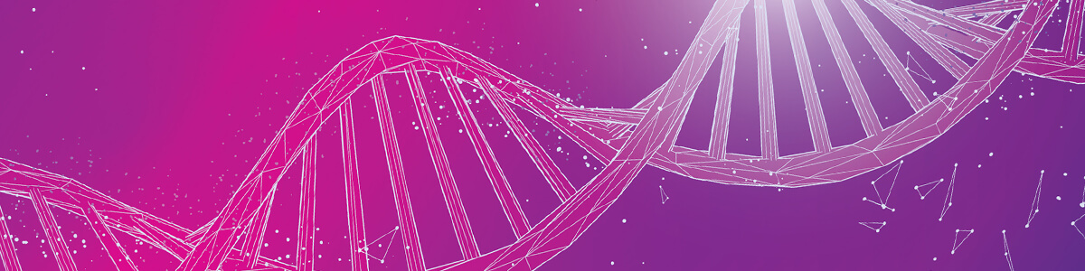 DNA helix with pink background