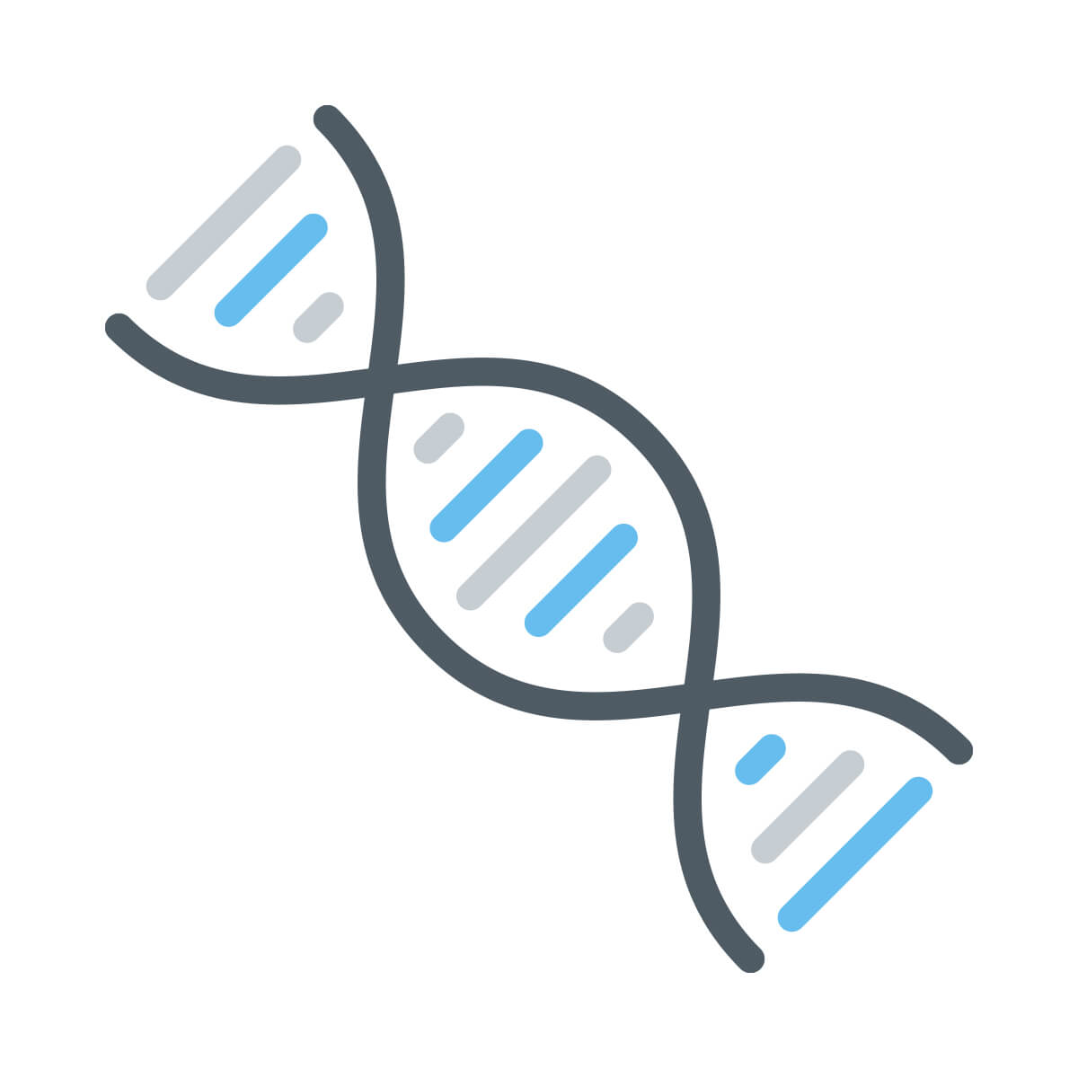 Simple line drawing of DNA strand at an angle