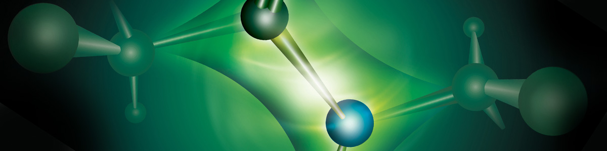 Green background with a peptide chain in foreground